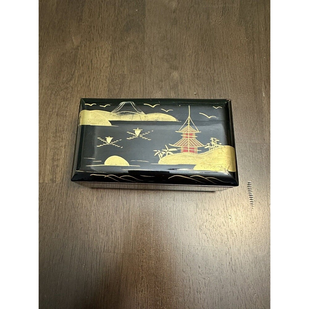 Vintage Japanese Wood Lacquer Jewelry/Music Box